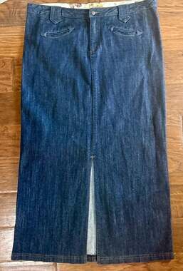 Scully Western Denim Maxi Skirt w/ Print Lining XL